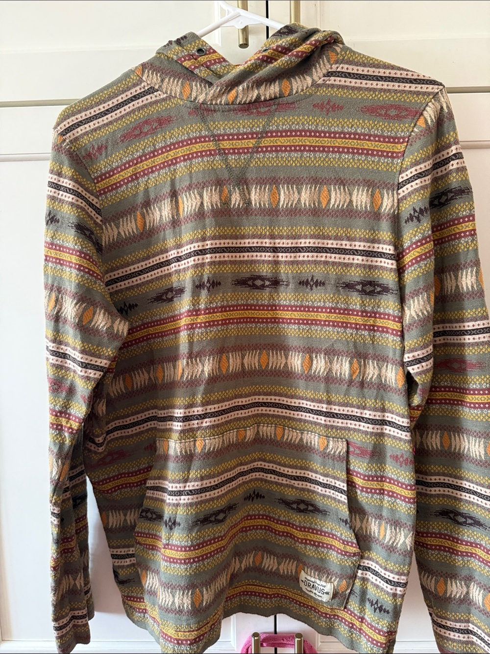Dravus Men's Hoodie in Olive Multicolor Pattern